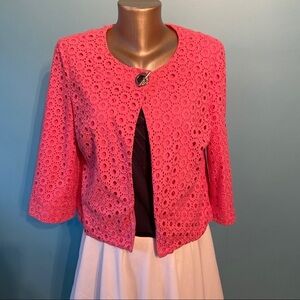 Charter club eyelet‎  lace pink jacket